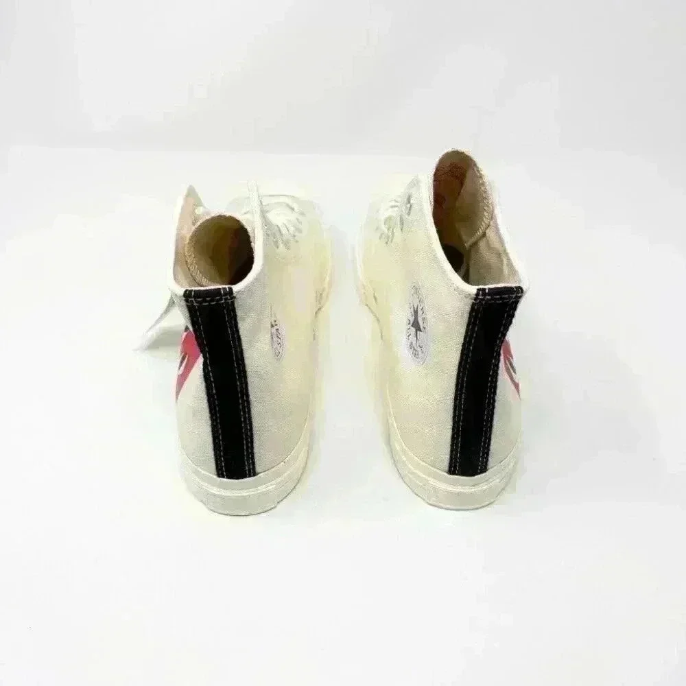BRAND NEW IN BOX WITH TAGS COMME DES GARÇONS PLAY CONVERSE X CDG PLAY WHITE SHOE - Picture 2 of 6